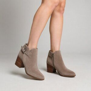 Marc Fisher Taupe Suede Omvandy Ankle Bootie, Size 7.5